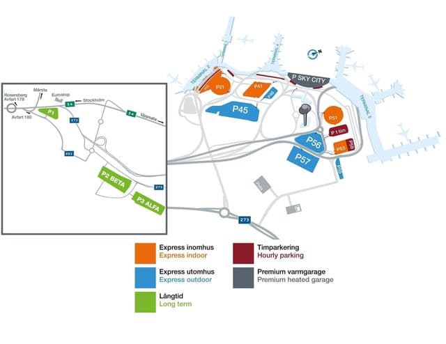 Mapa terminala lotniska w Sztokholmie