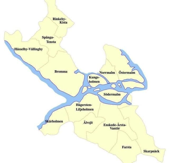 Mapa dzielnicy Sztokholm