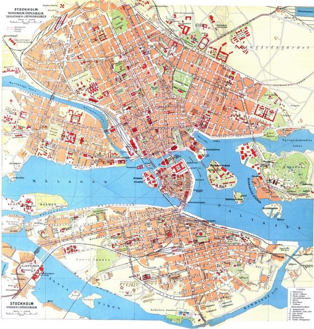 Mapa historyczna Sztokholmu