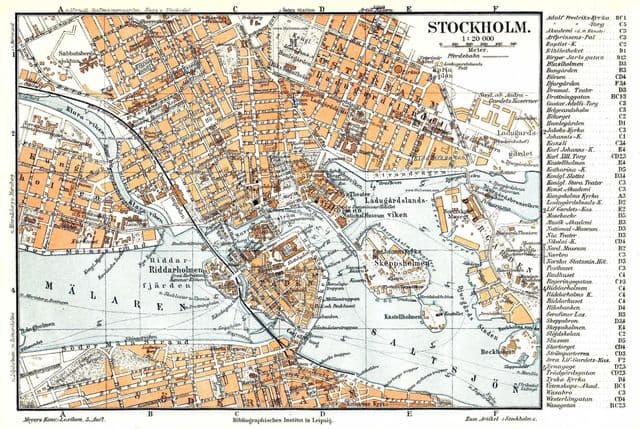 Antyczna mapa Sztokholmu