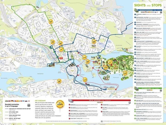Mapa wycieczek pieszych Sztokholmu