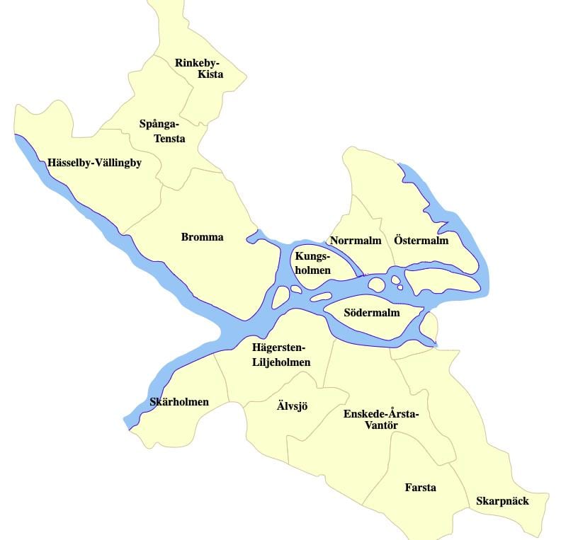 Mapa dzielnicy Sztokholm
